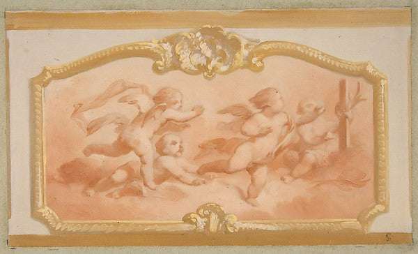 Design with putti second half 19th cent-Jules-Edmond-Charles L, Poster Print Wall Art