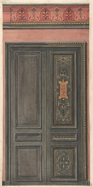 Design for a door second half 19th cent-Jules-Edmond-Charles L, Poster Print Wall Art