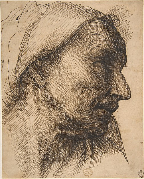 Head of an Old Woman 1485–1547-Sebastiano del Piombo 1485/86, Poster Print Wall Art