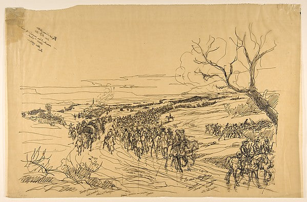 Drawing for an Etching - Cavaliers in a Landscape 1893-Evert Lo, Poster Print Wall Art