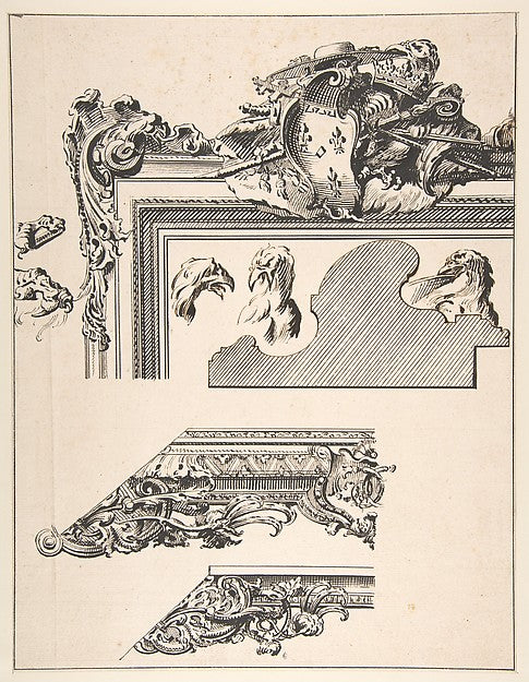 Designs for a Picture Frame c1730–40-Gilles-Marie Oppenord, Poster Print