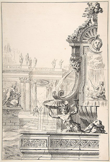 Design for a Garden Capriccio n.d.-Workshop of Gilles-Marie Op,16x12"(A3) Poster