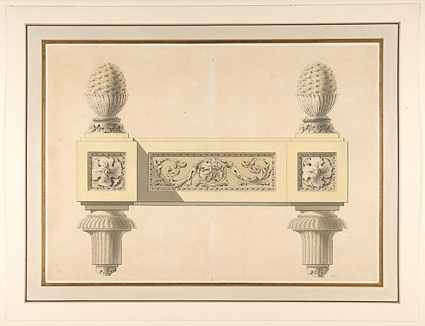 Design for Andirons late 18th cent-Jean Louis Prieur le Jeune, Poster Print