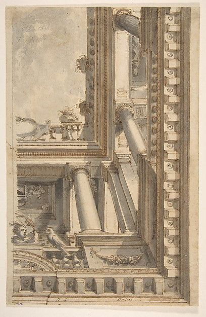 Design for a Trompe L'Oeil Ceiling with a Loggia n.d.-Faustino, Poster Print Wall Art