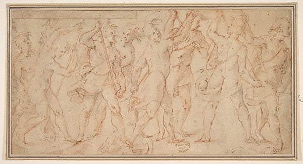 Procession of figures 1510–85-Carlo Urbino, Poster Print Wall Art