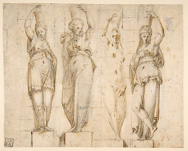 Four Canephori 1510–85-Carlo Urbino, Poster Print Wall Art