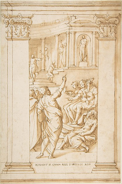 Saint Paul Speaking before King Agrippa 1573-Giorgio Vasari, Poster Print Wall Art