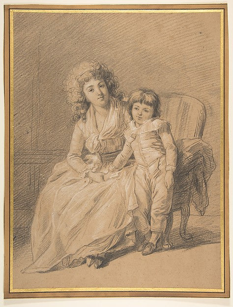 Portrait of a Mother and Child n.d.-François André Vincent, Poster Print Wall Art