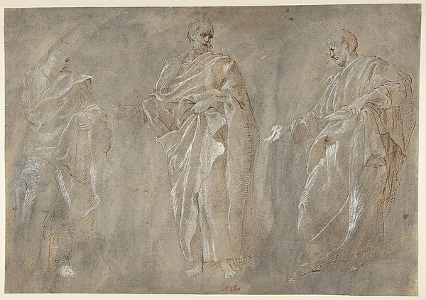 Three Standing Figures 16th cent-After Francesco Primaticcio,16x12"(A3) Poster