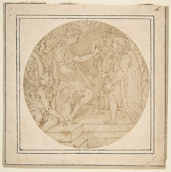 Drawing of a Roman Emperor Receiving a Petition n.d.-After Fed, Poster Print Wall Art