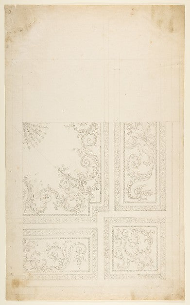 One Quarter of a Design for a Ceiling of a Room with Halved Va, Poster Print Wall Art