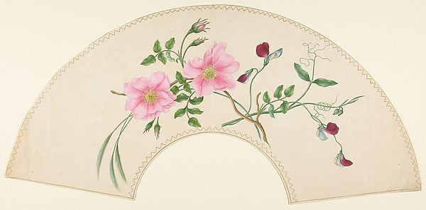 Fan Design with Flower Motifs 19th cent-Anonymous, French, 19t, Poster Print