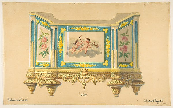 Design for a Jardiniere 19th cent-Anonymous,French,19th cent, Poster Print Wall Art