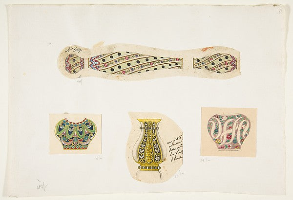 Four Designs for Vases 19th cent-Anonymous,French,19th cent, Poster Print Wall Art
