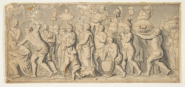 Design for a Roman Procession 18th cent-Attributed to Anonymou,16x12"(A3)Poster