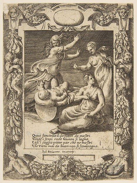 The infant Hercules killing the snakes set within an elaborat, Poster Print