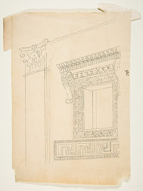 Drawing After an Architectural Fragment with a Corinthian pila,16x12"(A3)Poster