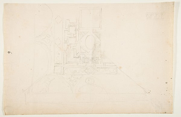 Drawing After and Architectural Fragment of a Coffered Ceiling, Poster Print