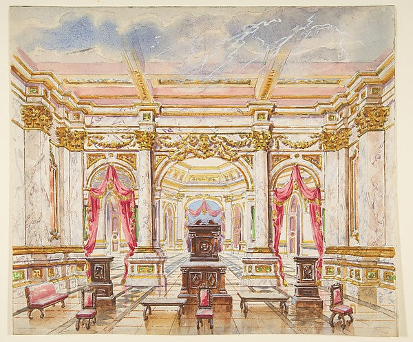 Interior with Marble and Gilt Decor 19th cent-Anonymous, Frenc, Poster Print