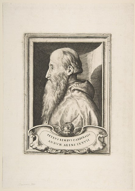 Portrait of Cardinal Pietro Bembo facing left 1572-Giulio Bona,16x12"(A3)Poster
