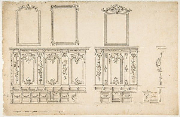 Design for Choir Stalls 18th cent-Anonymous,French,18th cent,16x12"(A3)Poster