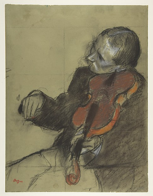 Violinist Study for "The Dance Lesson" c1878–79-Edgar Degas,16x12"(A3) Poster