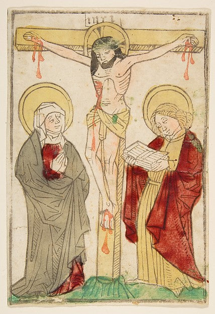 Christ on the Cross with the Virgin and Saint John 1480-Anonym, Poster Print Wall Art