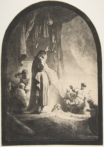 The Raising of Lazarus: The Larger Plate c1632-Rembrandt , Poster Print