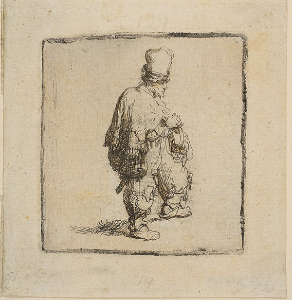 Polander Standing with Arms Folded 1630–40-Rembrandt ,16x12"(A3)Poster