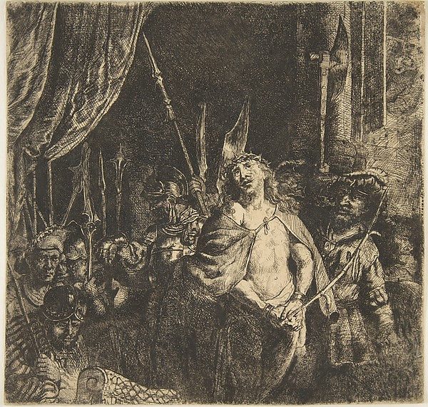 Christ Before Pilate: The Large Plate n.d.-After Rembrandt , Poster Print