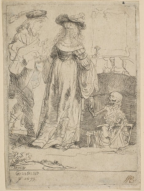 Death Appearing to a Wedded Couple from an Open Grave 1639-Rem, Poster Print