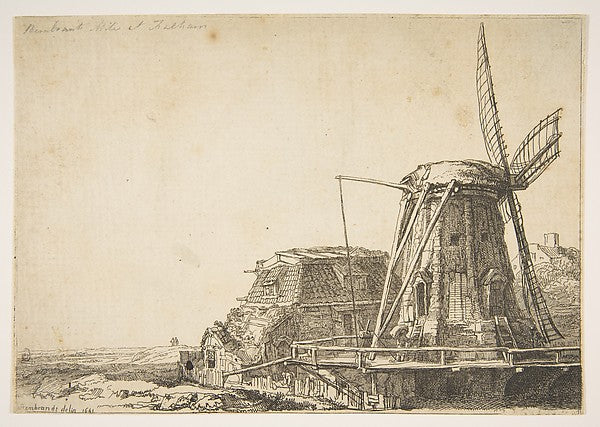 The Windmill n.d.-After Rembrandt , François Vivares , Poster Print