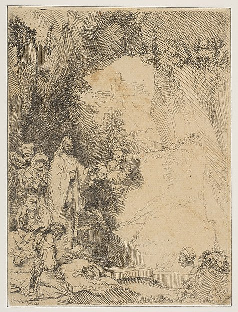 The Raising of Lazarus: The Smaller Plate 1642-After Rembrandt, Poster Print