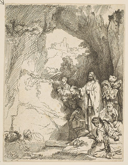 The Raising of Lazarus: The Smaller Plate n.d.-After Rembrand,16x12"(A3)Poster