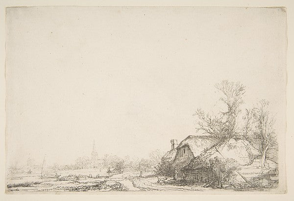Cottage Beside a Canal: A View of Diemen c1645-Rembrandt , Poster Print