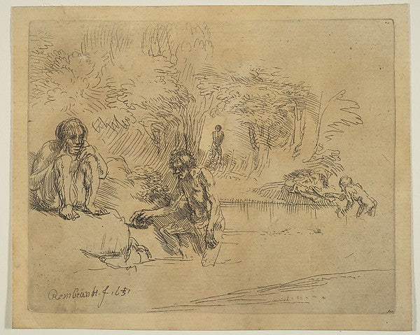 The Bathers 1651-After Rembrandt , Poster Print