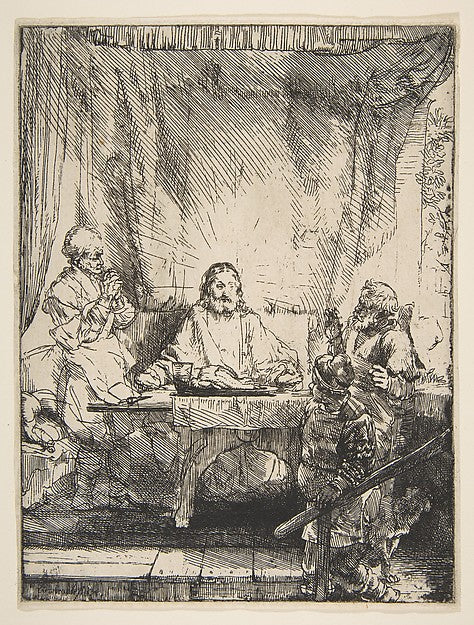 The Supper at Emmaus 1654-Rembrandt , Poster Print