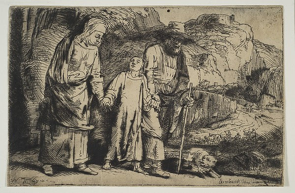 Christ between his Parents Returning from the Temple 1654-Rem, Poster Print