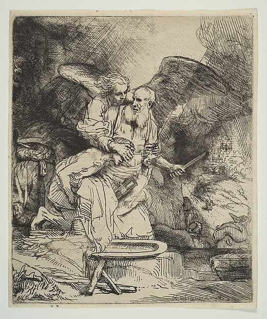 Abraham's Sacrifice 1655-Rembrandt , Poster Print