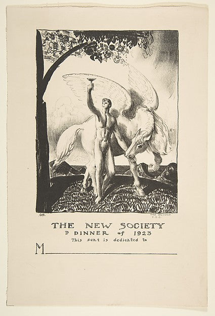 New Society Dinner Card 1923-George Bellows , Poster Print Wall Art