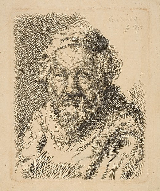 Bust of an Old Man in a Coat and Fur Collar n.d.-Workshop of , Poster Print