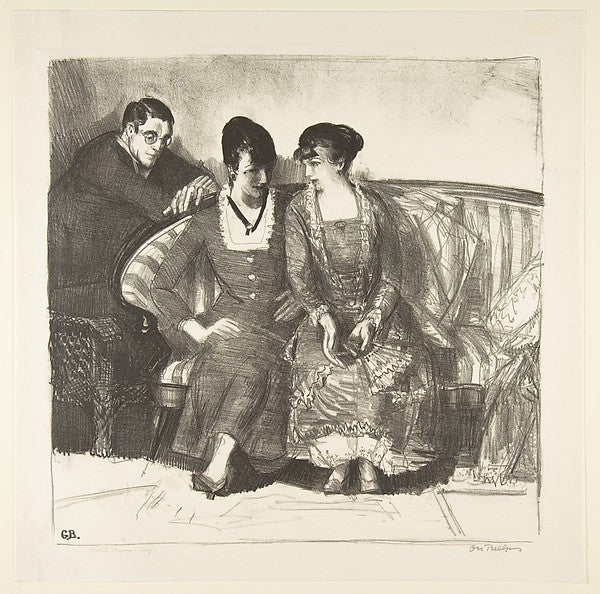Emma Elsie and Gene 1921-George Bellows , Poster Print Wall Art