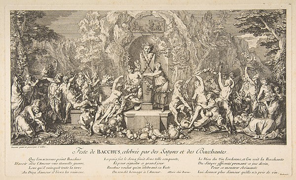 The Fête of Bacchus n.d.-Claude Gillot, Poster Print Wall Art