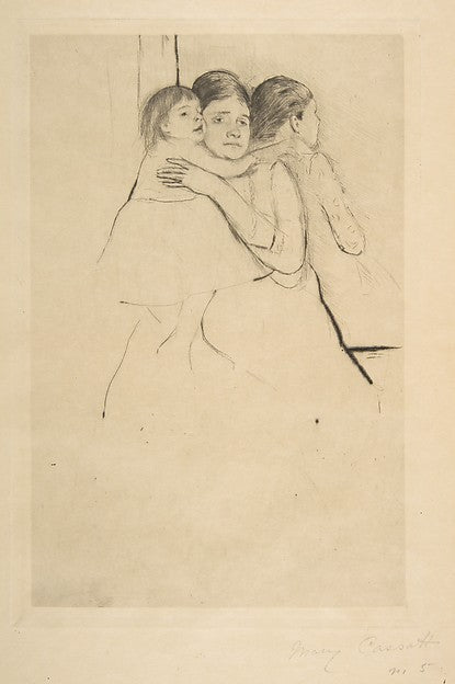 Mother Berthe Holding Her Child c1889-Mary Cassatt, Poster Print Wall Art