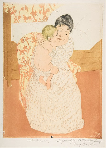 Maternal Caress 1890–91-Mary Cassatt, Poster Print Wall Art