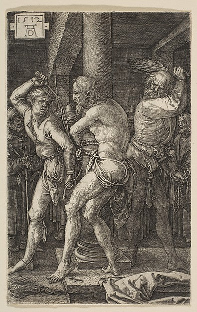 Flagellation of Christ from The Passion 1512-Albrecht Dürer ,16x12"(A3)Poster