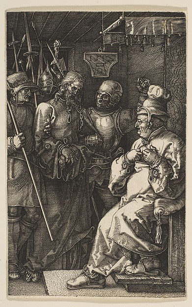 Christ before Caiaphas from The Passion 1512-Albrecht Dürer , Poster Print