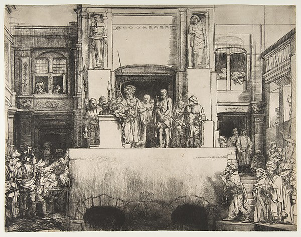 Christ Presented to the People 1655-Rembrandt , Poster Print Wall Art