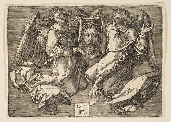 The Sudarium Displayed by Two Angels 1513-Albrecht Dürer ,16x12"(A3)Poster