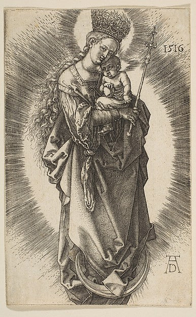 Virgin on the Crescent with Scepter and Starry Crown 1516-Albr, Poster Print